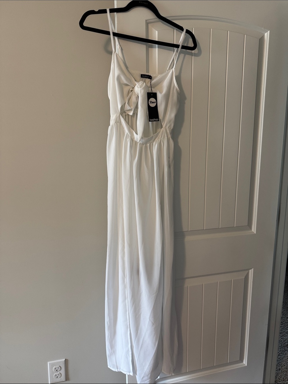White Straps Tie-Front Maxi Beach Dress